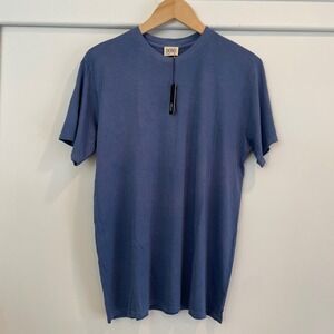 NWT DOSO Oversized‎ Blue Short Sleeve Crew Neck T Shirt,  Made in Los Angeles